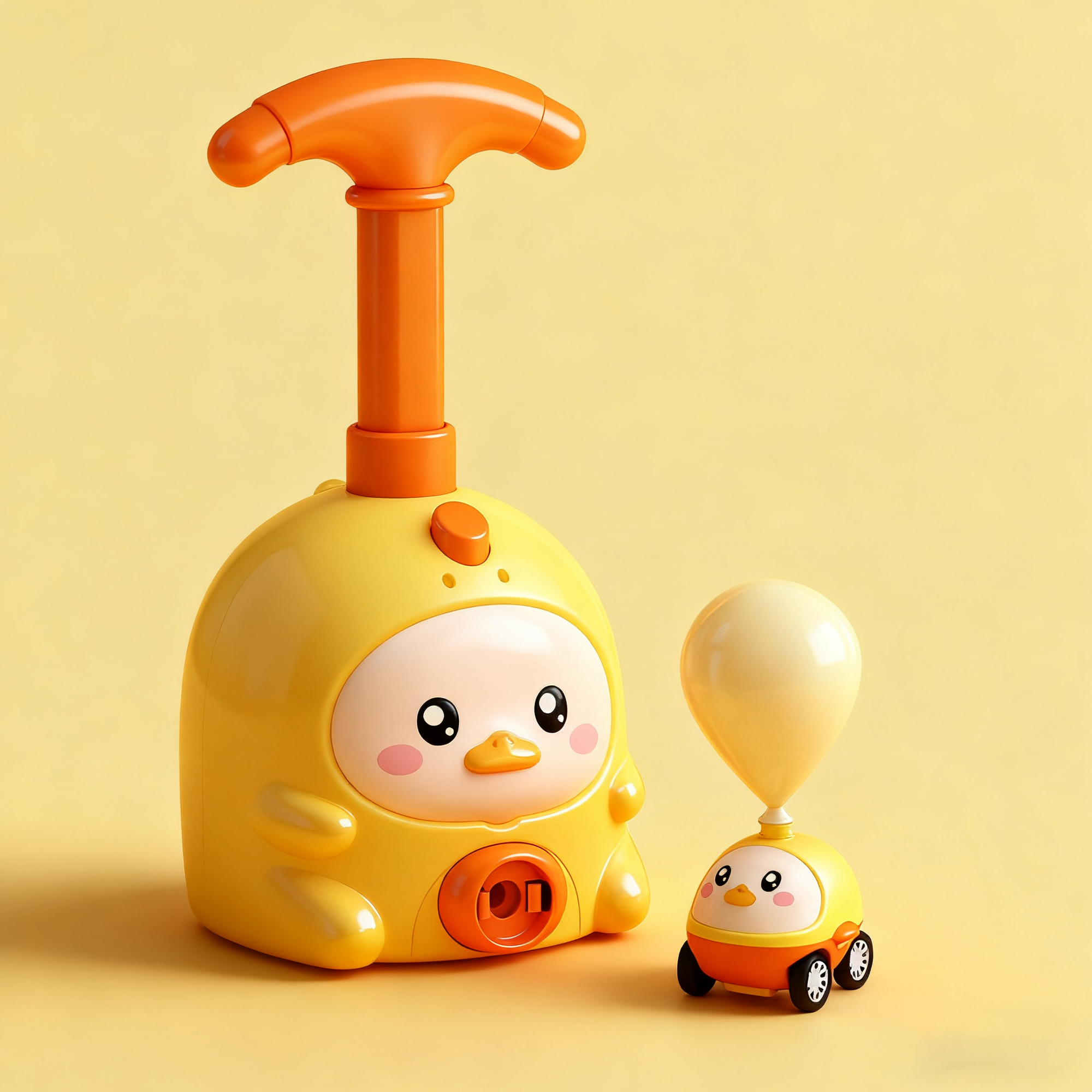 Yellow Duckling Air Powered Car Launcher Set