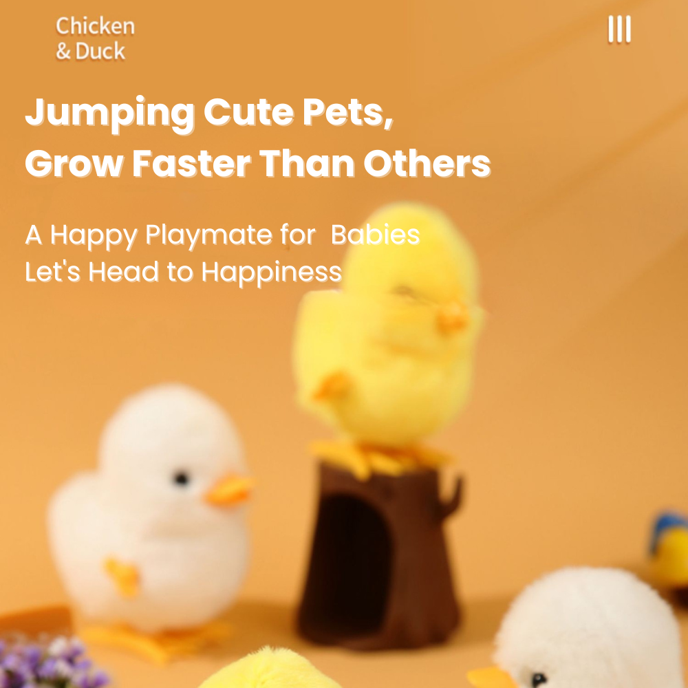 Cute White Wind-Up Jumping Duck Toy