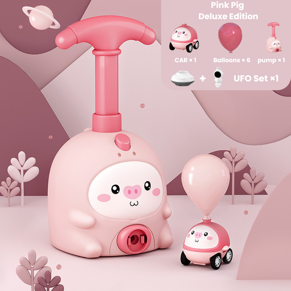 Pink Piggy Air Powered Car Launcher Set