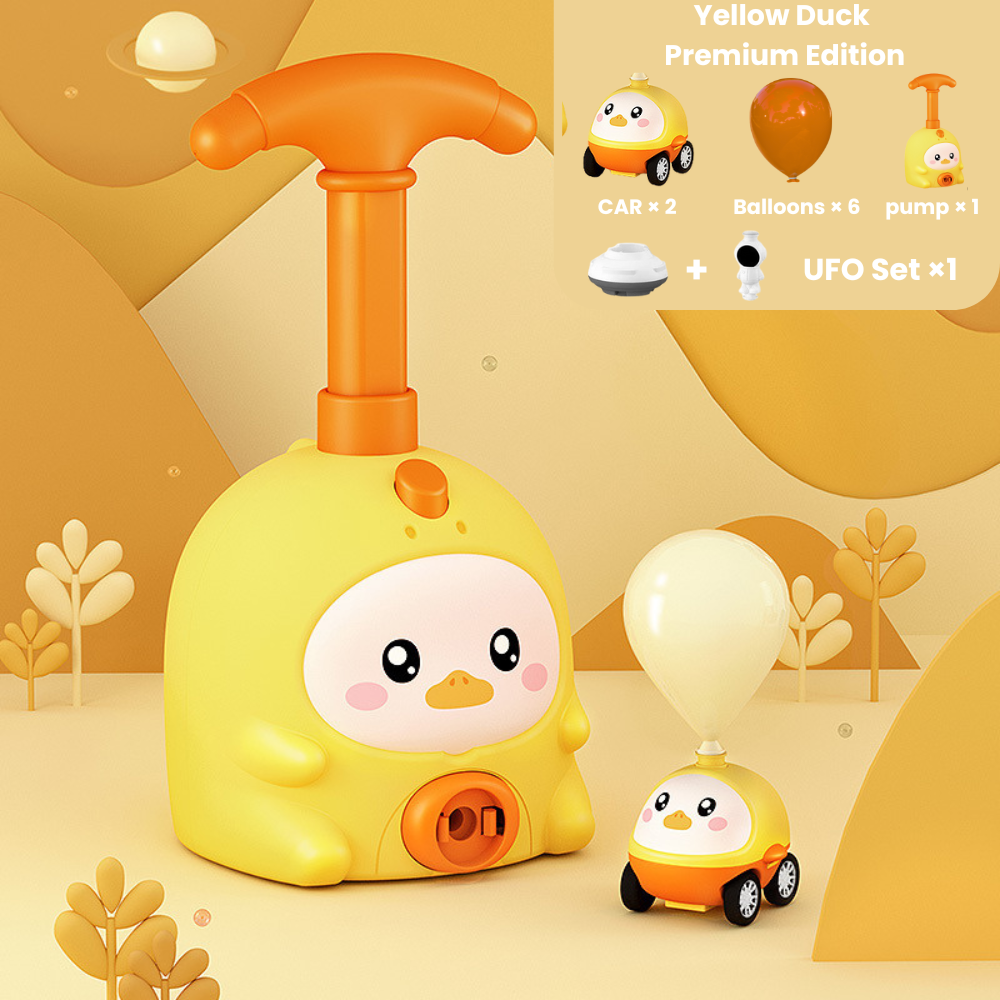 Yellow Duckling Air Powered Car Launcher Set