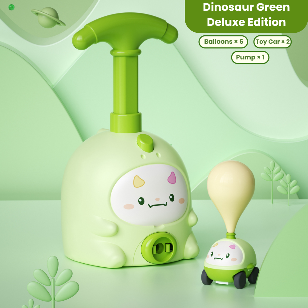 Dinosaur Green Air Powered Car Launcher Set