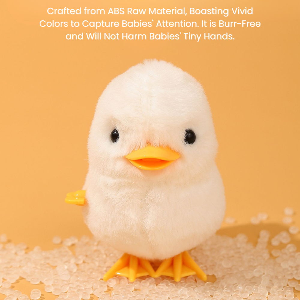 Cute White Wind-Up Jumping Duck Toy