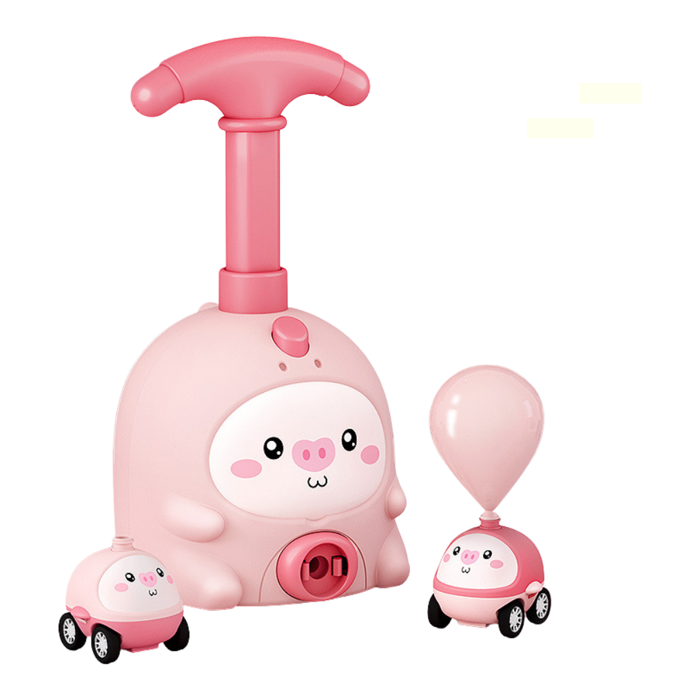 Pink Piggy Air Powered Car Launcher Set