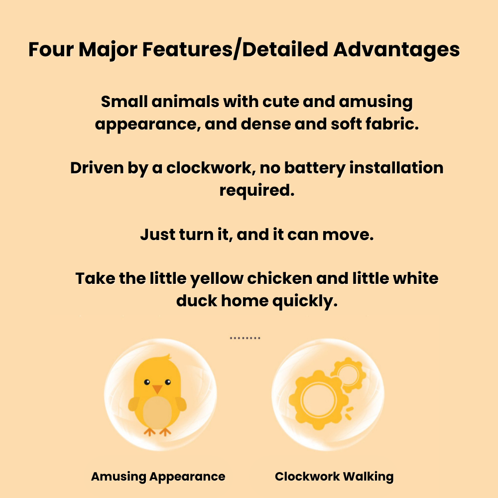 Cute White Wind-Up Jumping Duck Toy