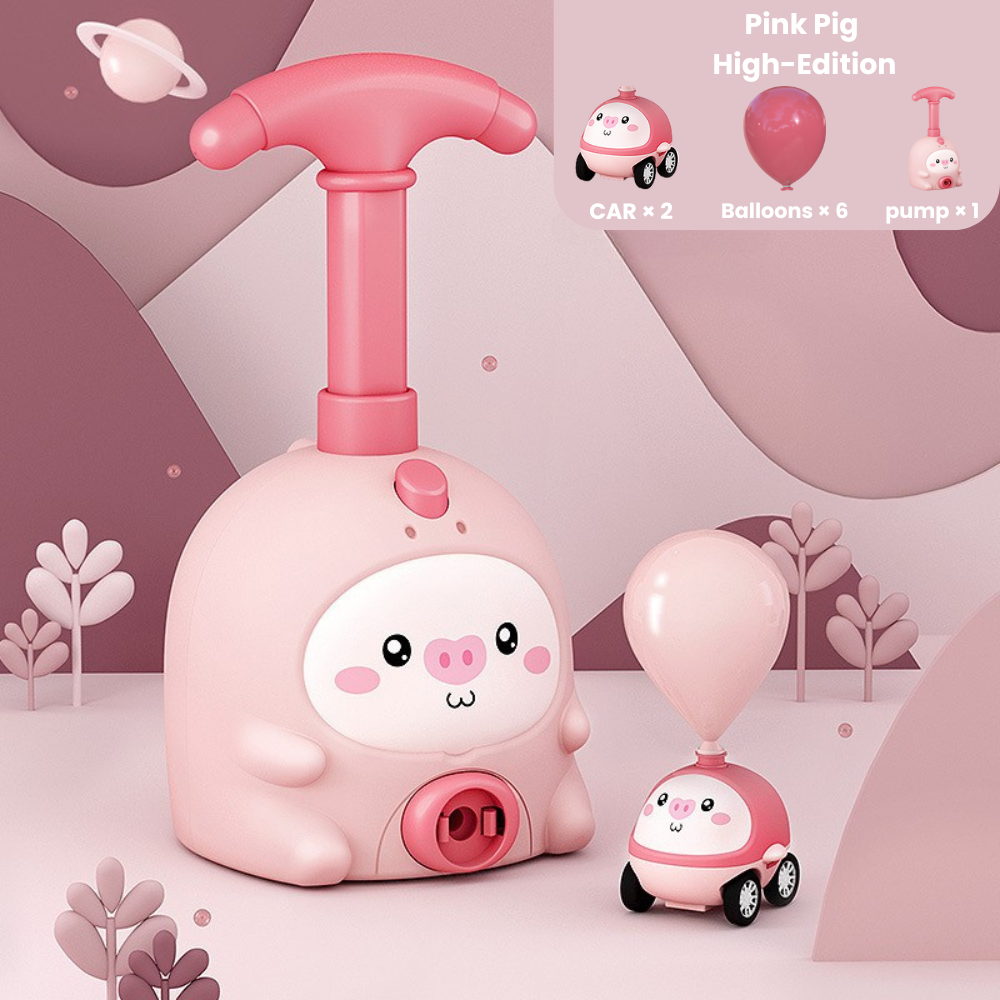 Pink Piggy Air Powered Car Launcher Set