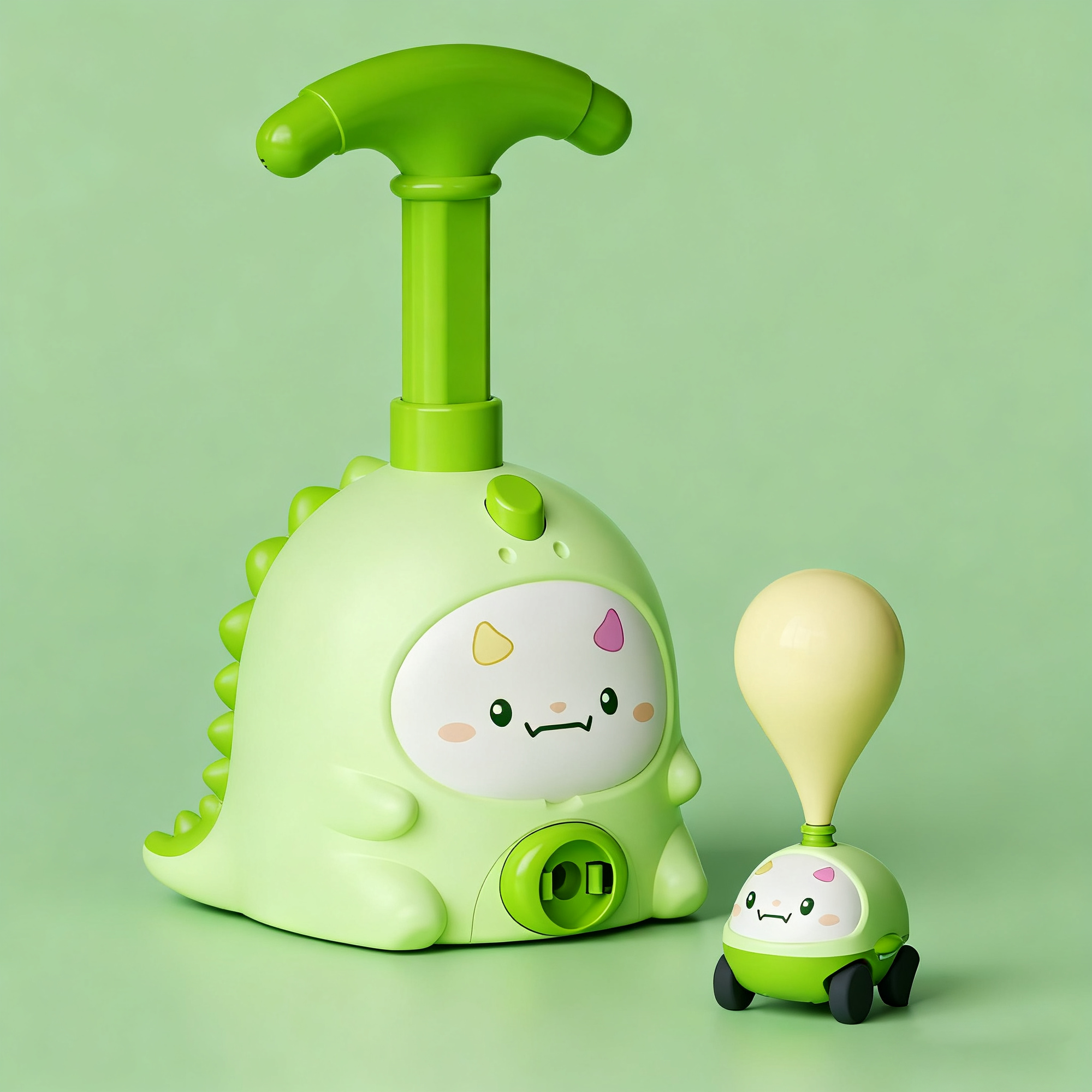 Dinosaur Green Air Powered Car Launcher Set