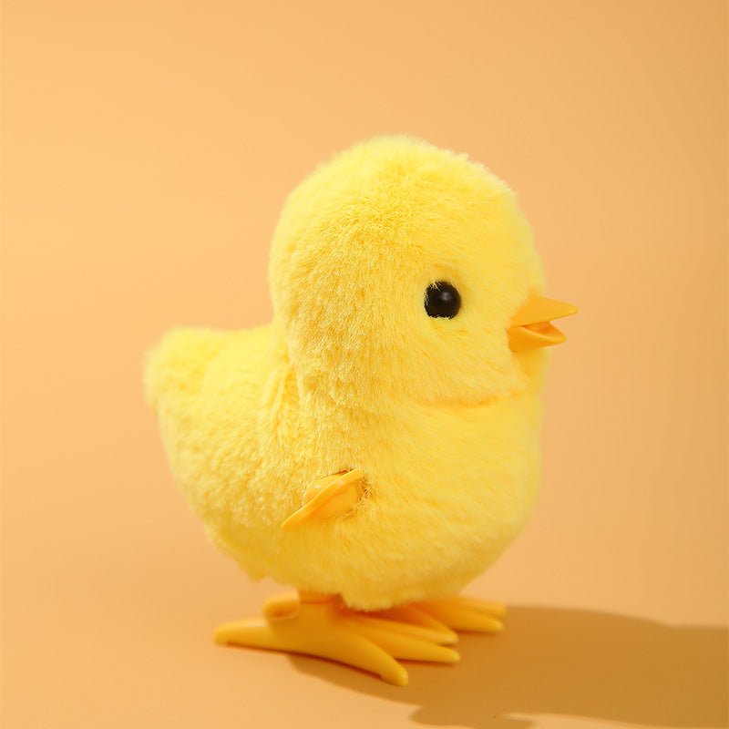 Cute Yellow Wind-Up Jumping Duck Toy