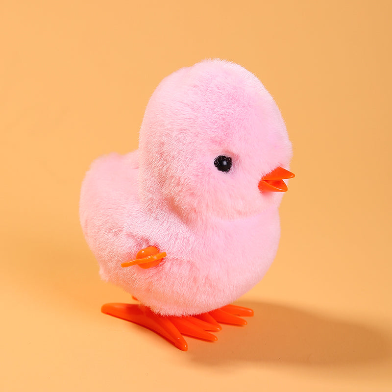 Cute Pink Wind-Up Jumping Chicken Toy