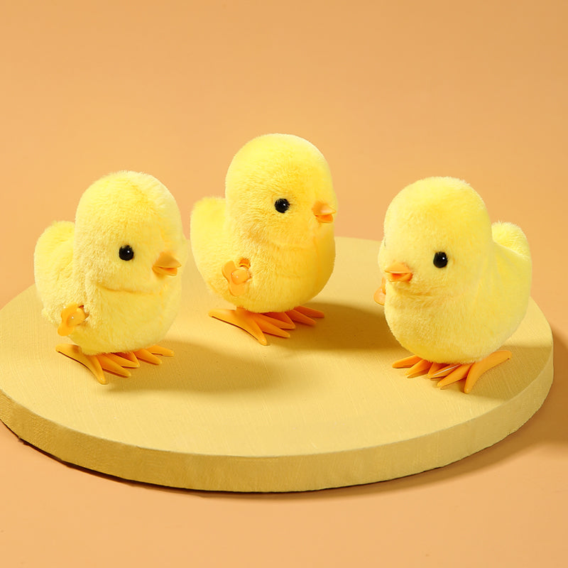 Cute White Wind-Up Jumping Duck Toy