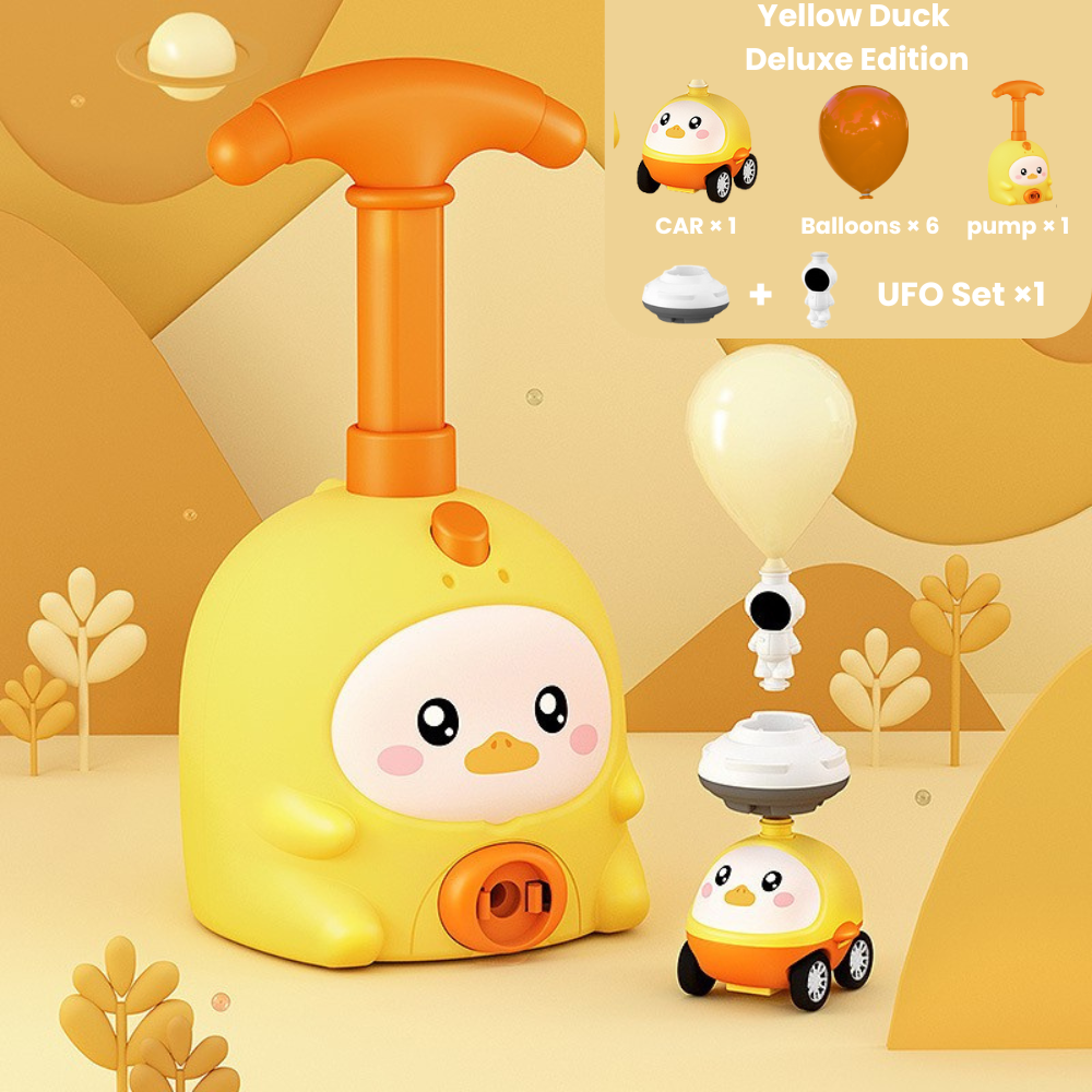 Yellow Duckling Air Powered Car Launcher Set