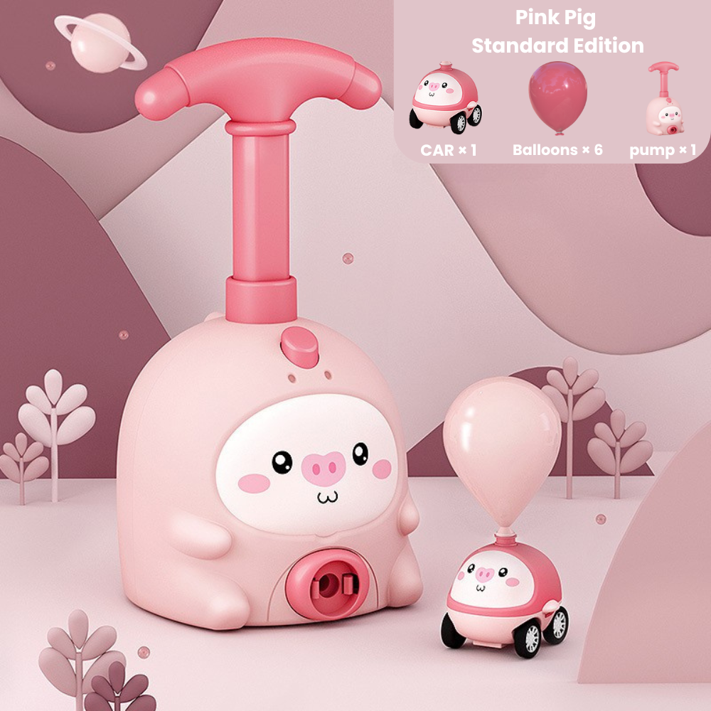 Pink Piggy Air Powered Car Launcher Set